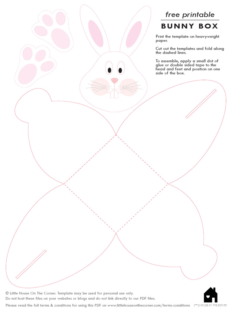 Free Download Easter Treat Box Bunny Box Little House On The Corner ...