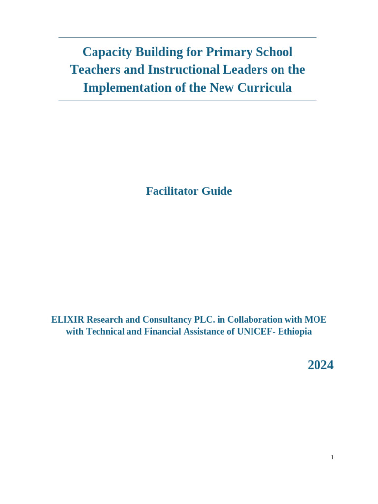 Teacher Capacity Building for New Curriculum | PDF | Child Development ...