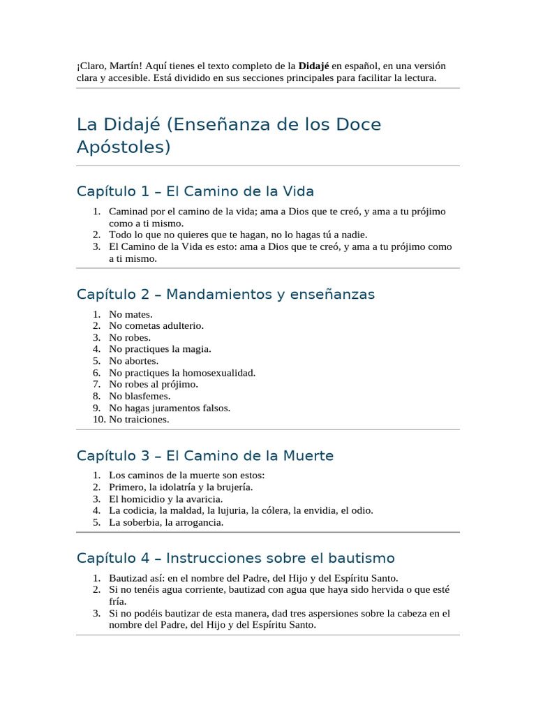 La Didaje. 50 A 100 D.C | PDF | orador del Señor | eucaristía