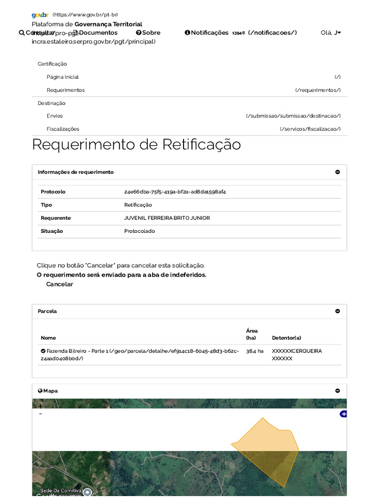 SIGEF - Sistema de Gestão Fundiária | PDF
