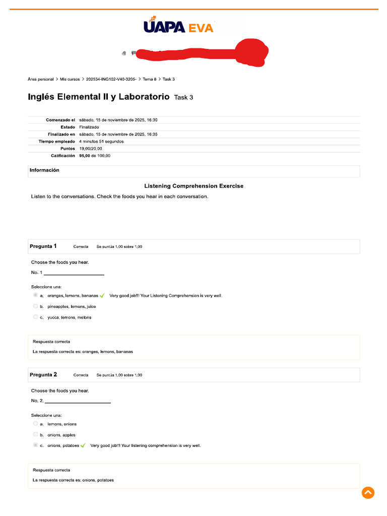 Inglés Elemental II y Laboratorio - Task 3 | PDF
