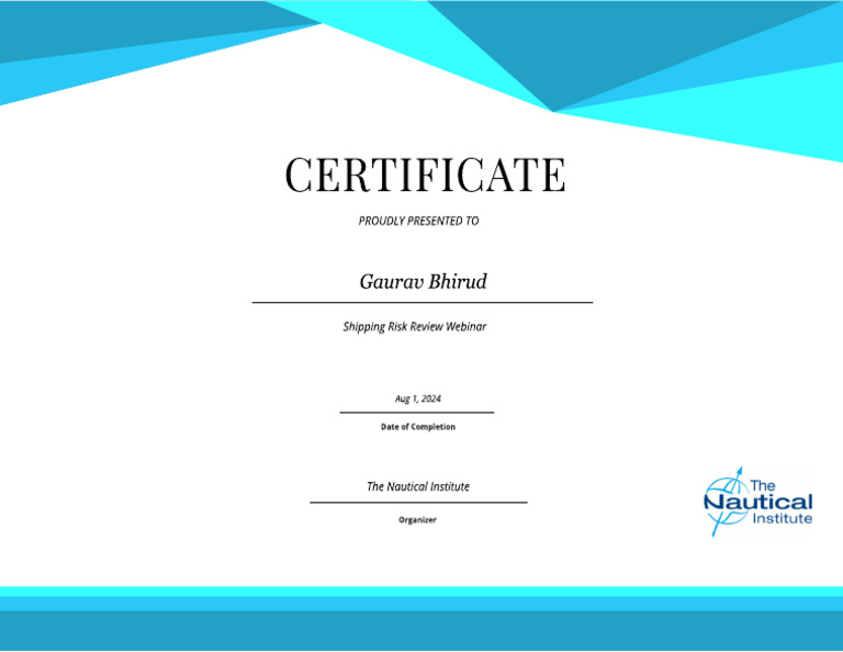 Shipping Risk Certificate | PDF