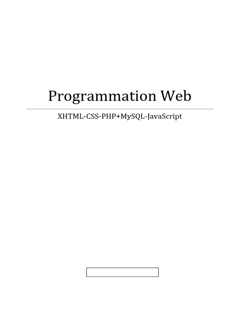 Introduction à la Programmation Web | PDF | Programmation web | XHTML