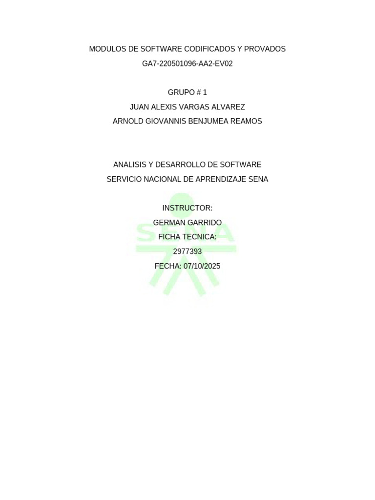 Modulos de Software Codificados y Provados | PDF | Software | Informática