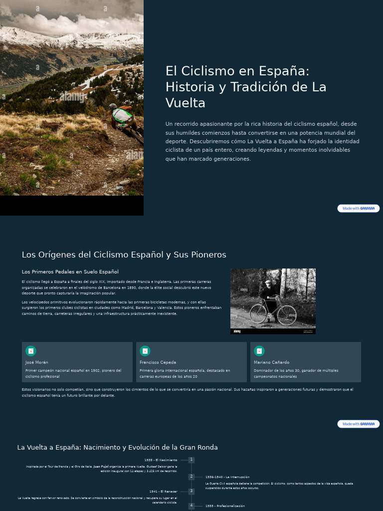 Historia del Ciclismo y La Vuelta en España | PDF | España | Carrera de ...