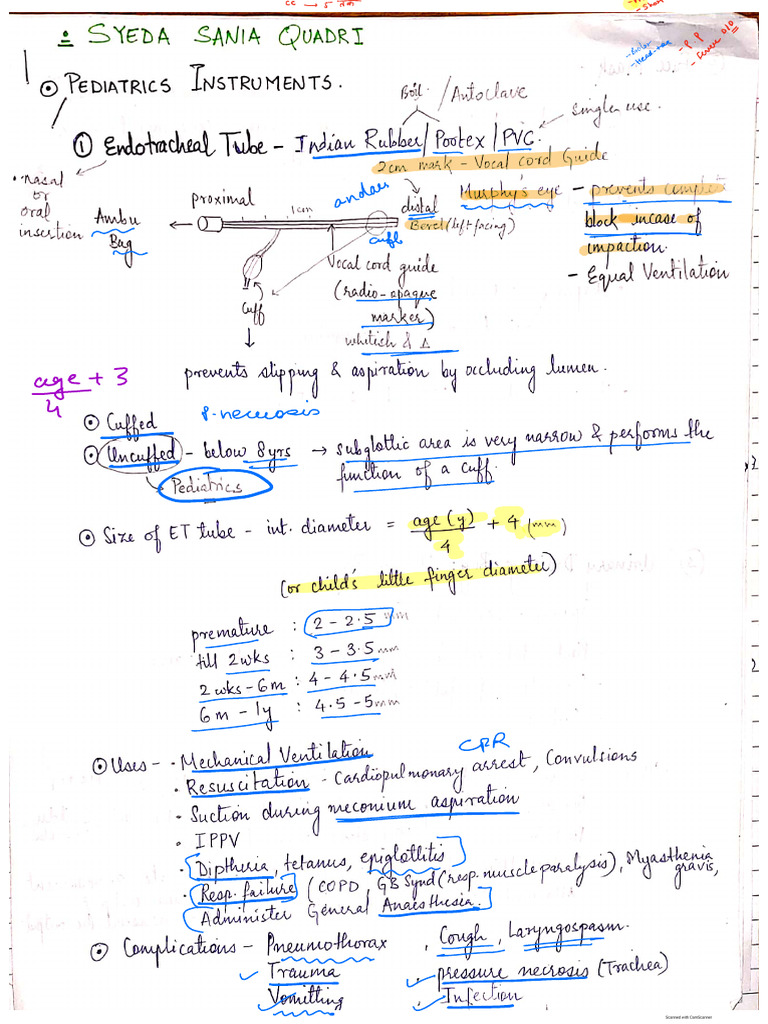 Paeds Instruments | PDF