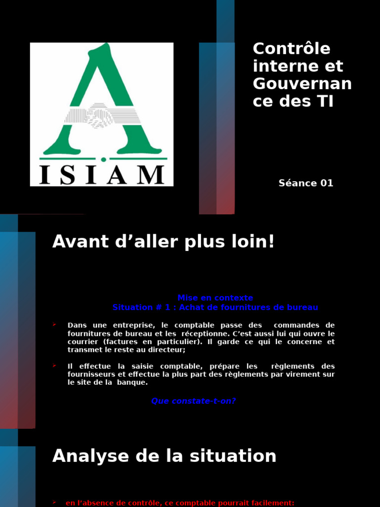 Contrôle interne et gestion des risques TI | PDF | Contrôle interne ...