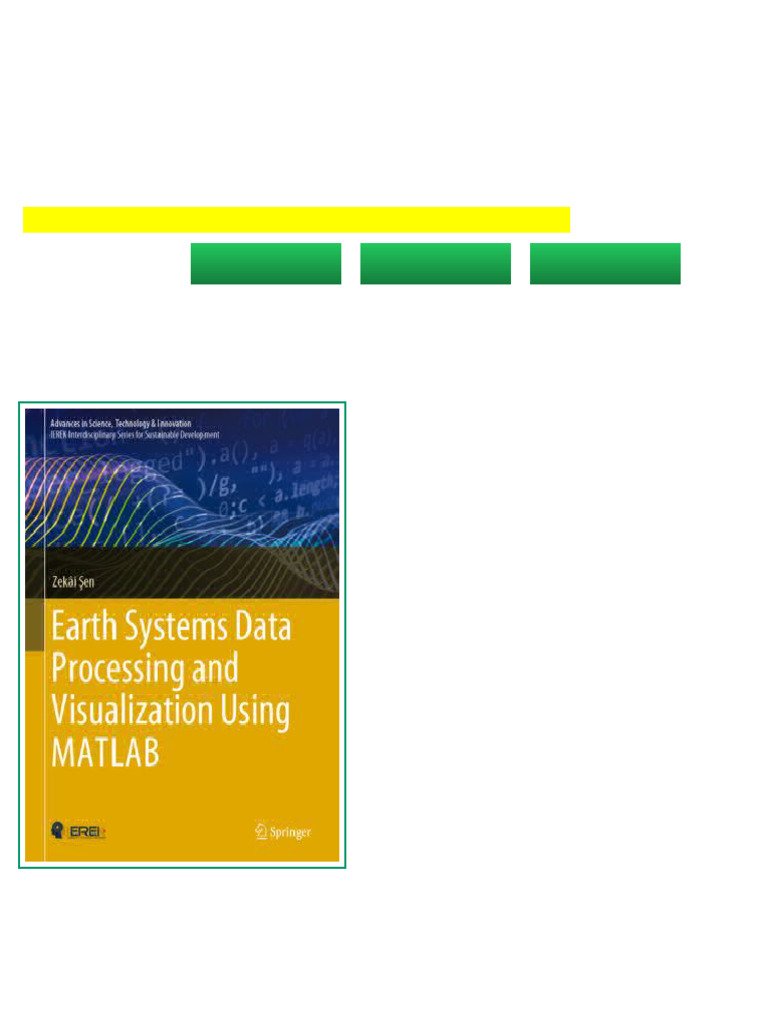 Earth Systems Data Processing and Visualization Using MATLAB Zekâi Şen ...