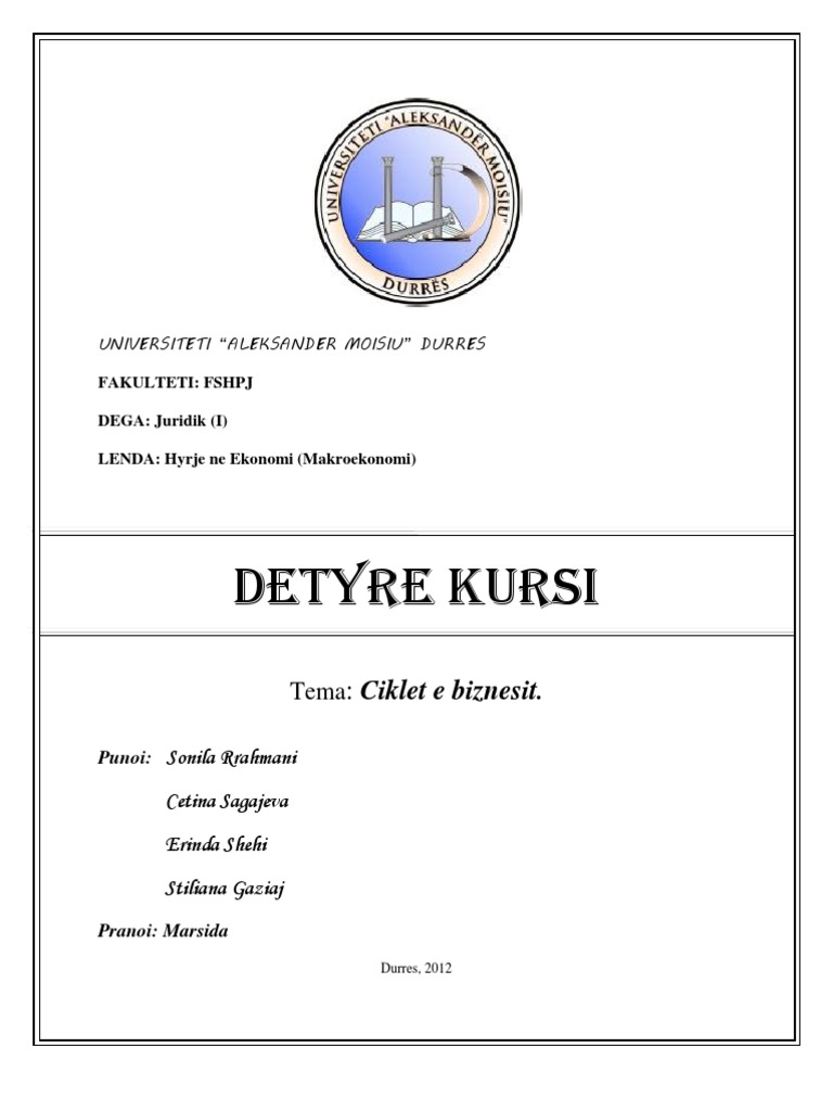 Detyre  Kursi  Ne Makroekonomi  Detyre  Kursi  Ne Makroekonomi