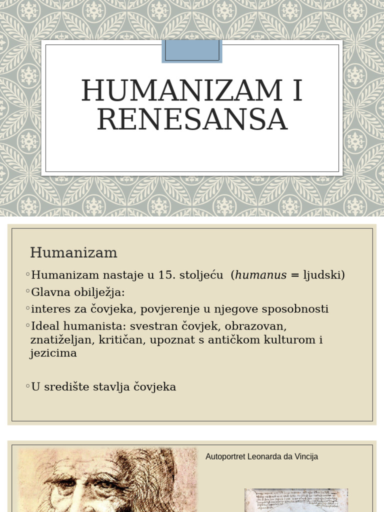 Humanizam I Renesansa | PDF