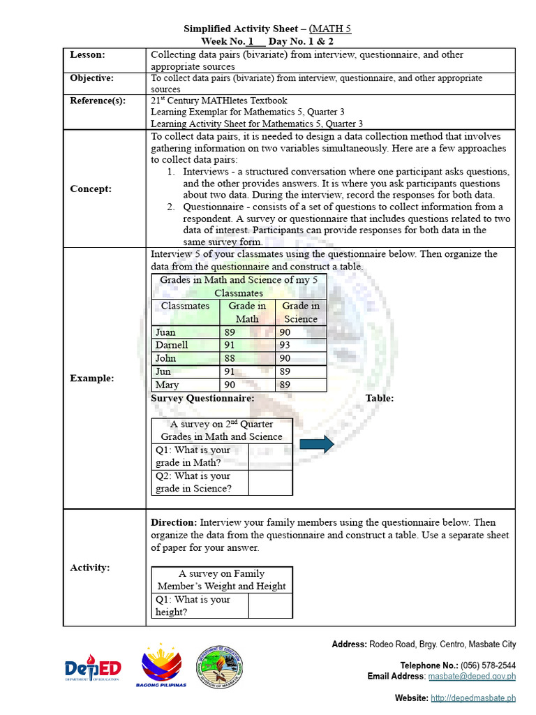 Data Collection Methods for Bivariate Analysis | PDF | Questionnaire ...