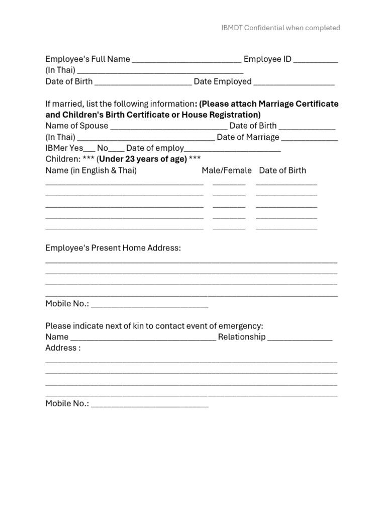 Personal Data Form | PDF