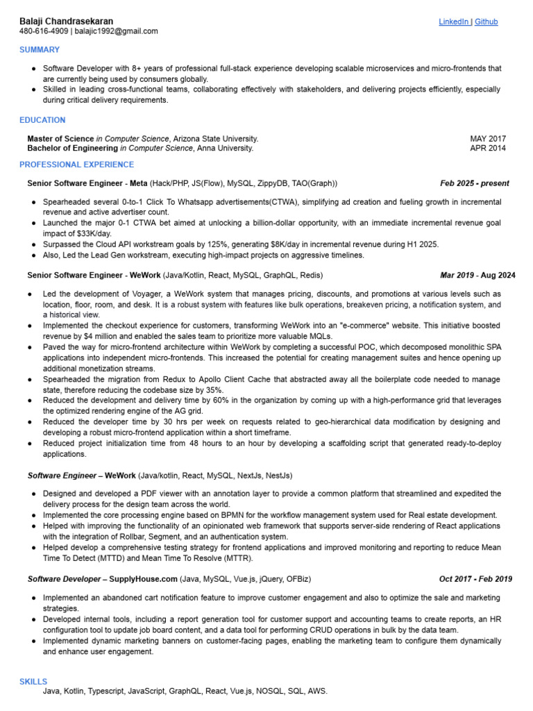 Experienced Full-Stack Software Developer | PDF | Software Engineering ...