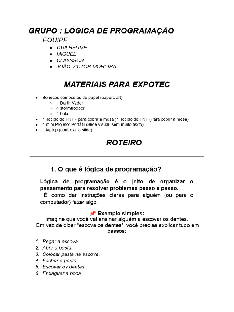 Lógica de Programação: Conceitos e Exemplos | PDF