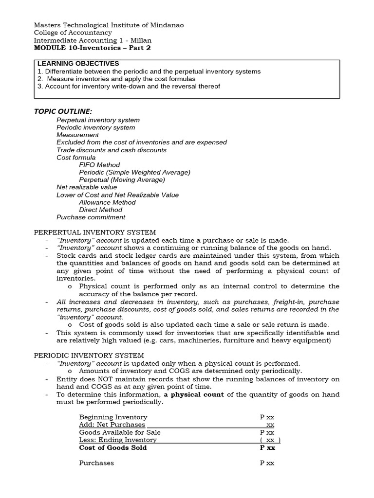 Inventory Systems and Cost Measurement | PDF | Cost Of Goods Sold ...