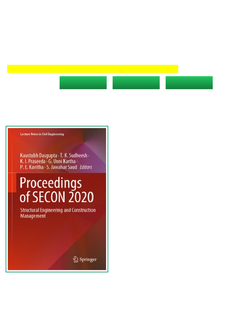 Proceedings of SECON 2020: Structural Engineering and Construction ...