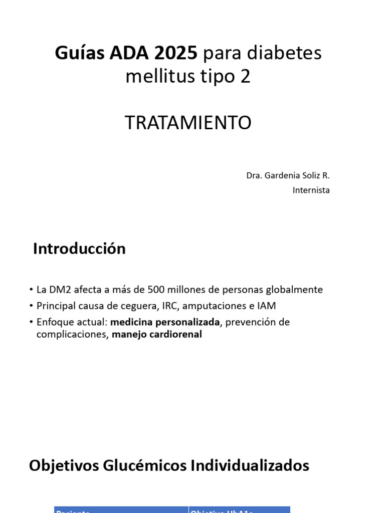 Guías ADA 2025: Tratamiento DM2 | PDF