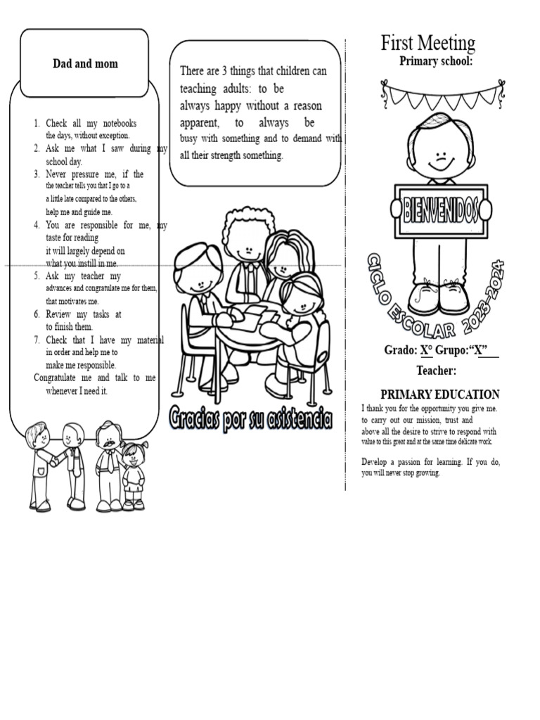 Editable Triptych First Meeting | PDF | Teachers | Learning