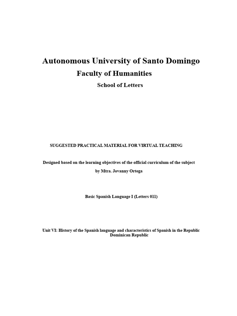 Dominican Spanish Language Characteristics | PDF | Spanish Language ...