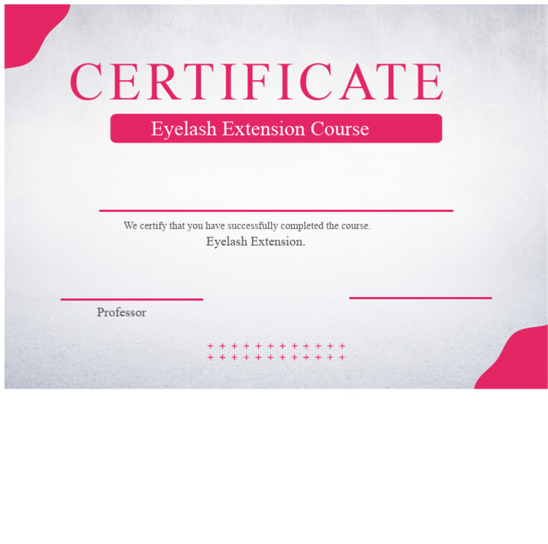 Eyelash Extension Certificate | PDF