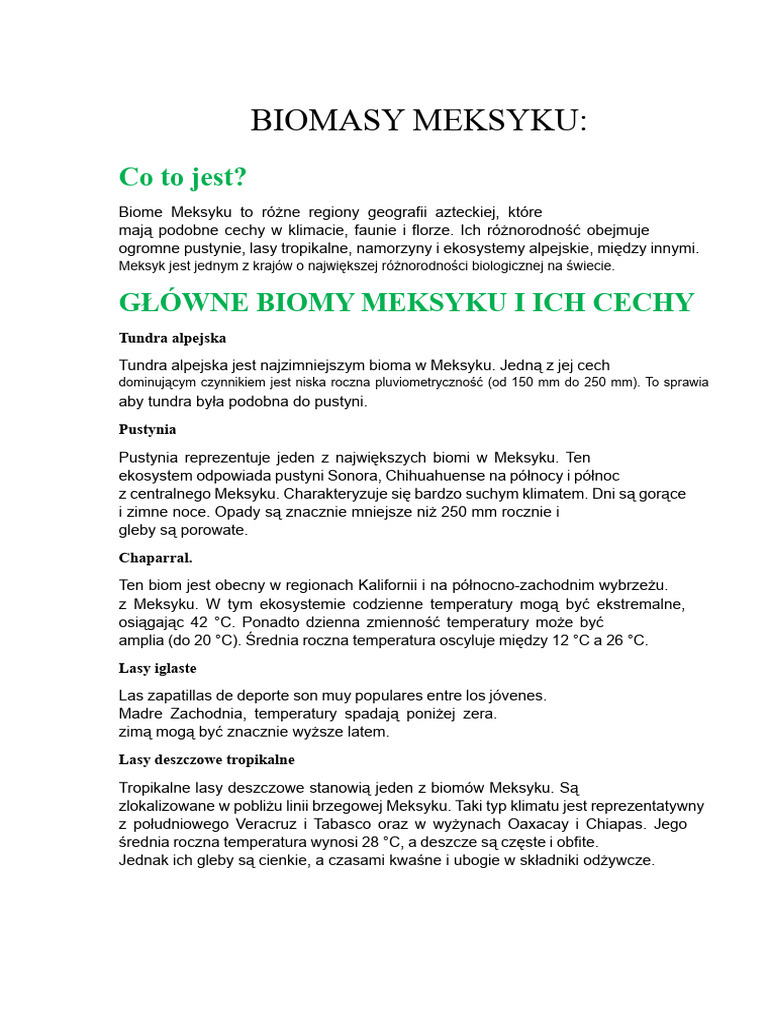 Biomy Meksyku | PDF