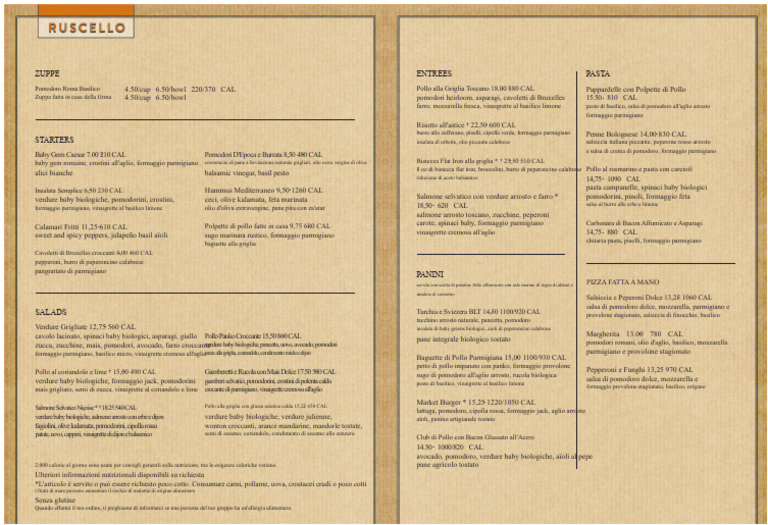 Menu Del Ruscello | PDF