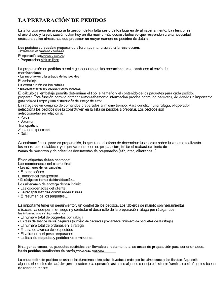 Optimización en la Preparación de Pedidos | PDF