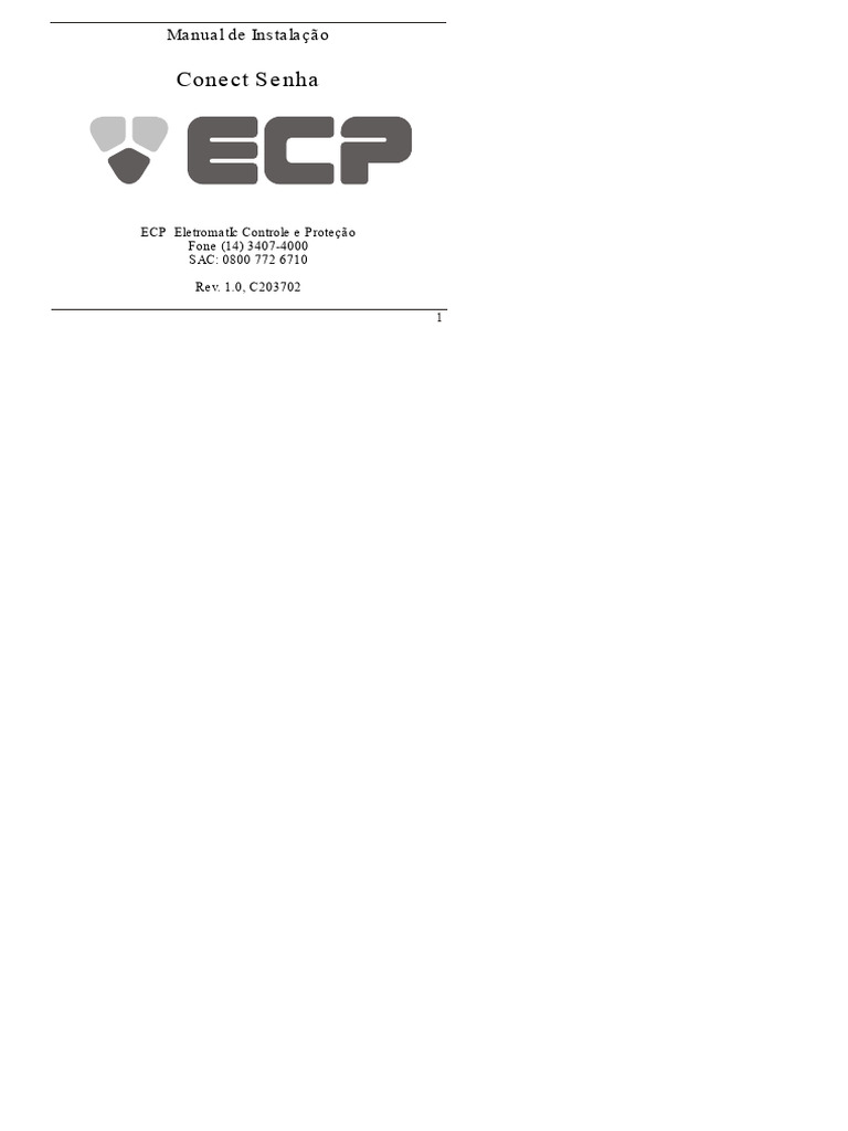 Manual de Instalação Conect Senha ECP | PDF