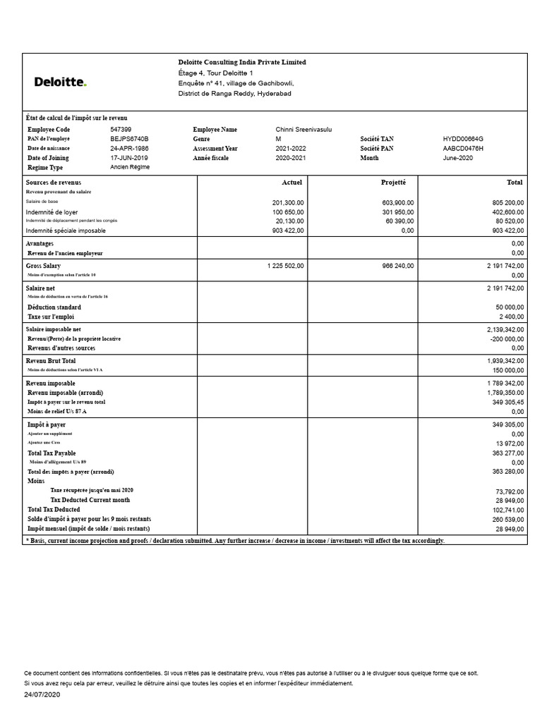 Calcul de l'impôt sur le revenu 2021-2022 | PDF | Impôt sur le revenu ...