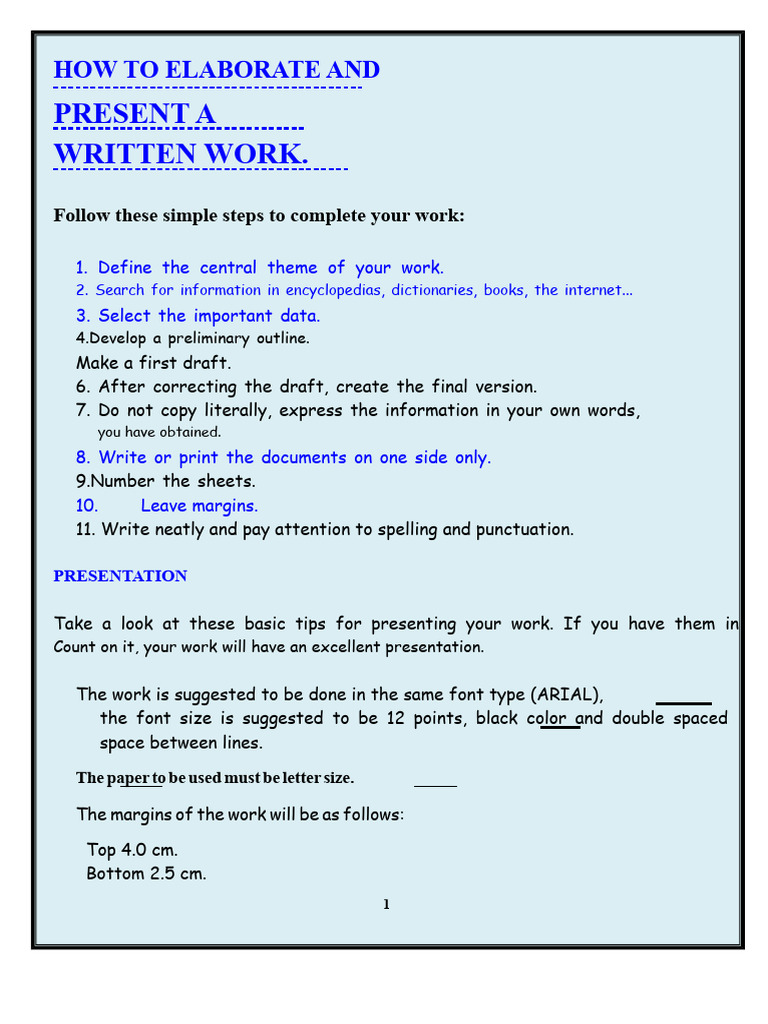 How To Prepare A Written Work | PDF | Books | Information