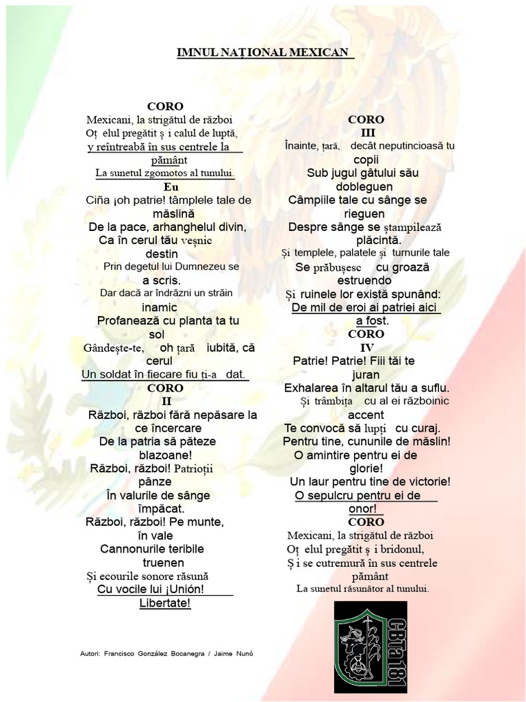 Imnul Național Mexican | PDF