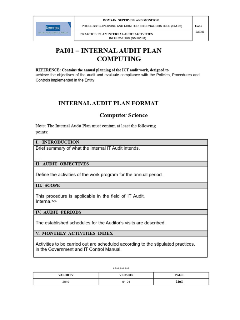 Paii01 - Internal - Audit - Plan - Information - Technology | PDF