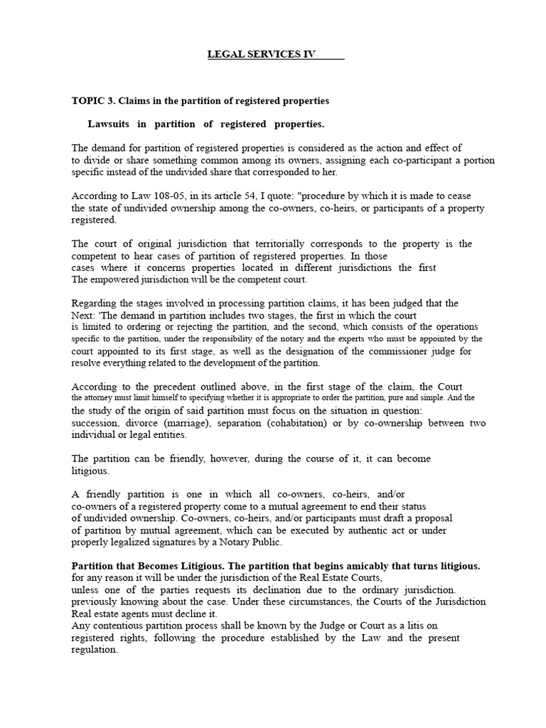 Partition Claims in Registered Properties | PDF | Appeal | Inheritance