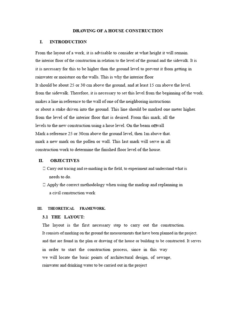 Outline of a House Construction | PDF | Accuracy And Precision