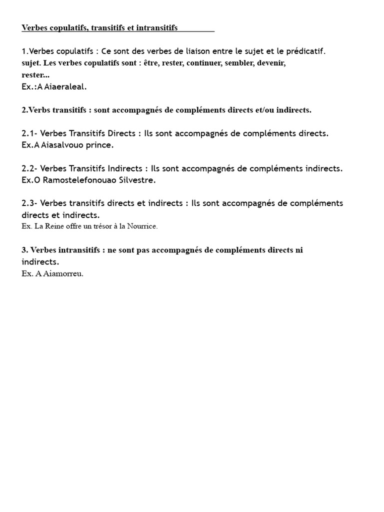 Verbes Copulatifs | PDF | Prédicat (Grammaire) | Verbe