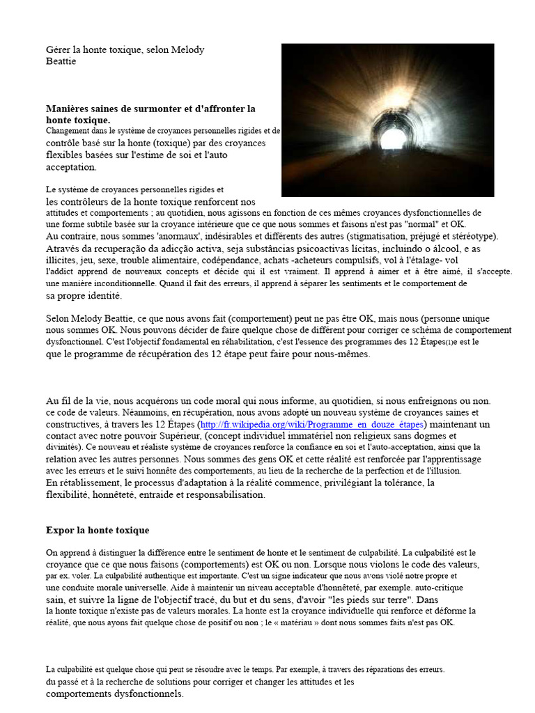 Surmonter la honte toxique efficacement | PDF | Honte | Psychologie