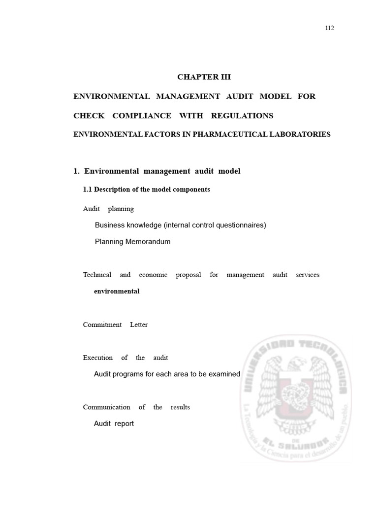 Environmental Management Audit Model | PDF | Internal Control | Audit