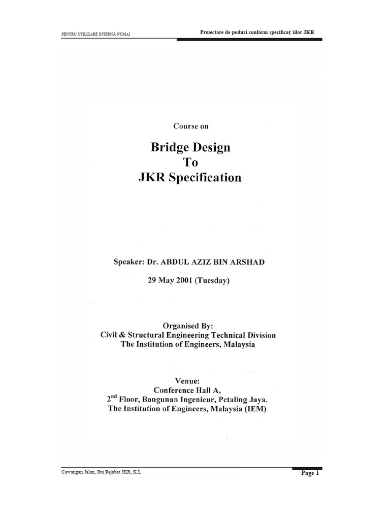 Bridge Design JKR Specification PDF | PDF