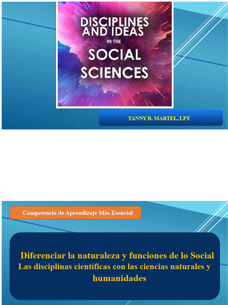 Naturaleza y Funciones de Las Disciplinas de Las Ciencias Sociales Con ...