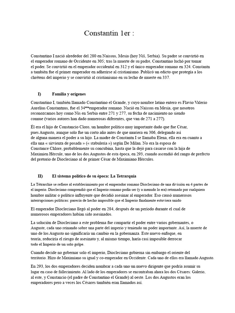 Constantino I | PDF | Constantino el grande | imperio Romano