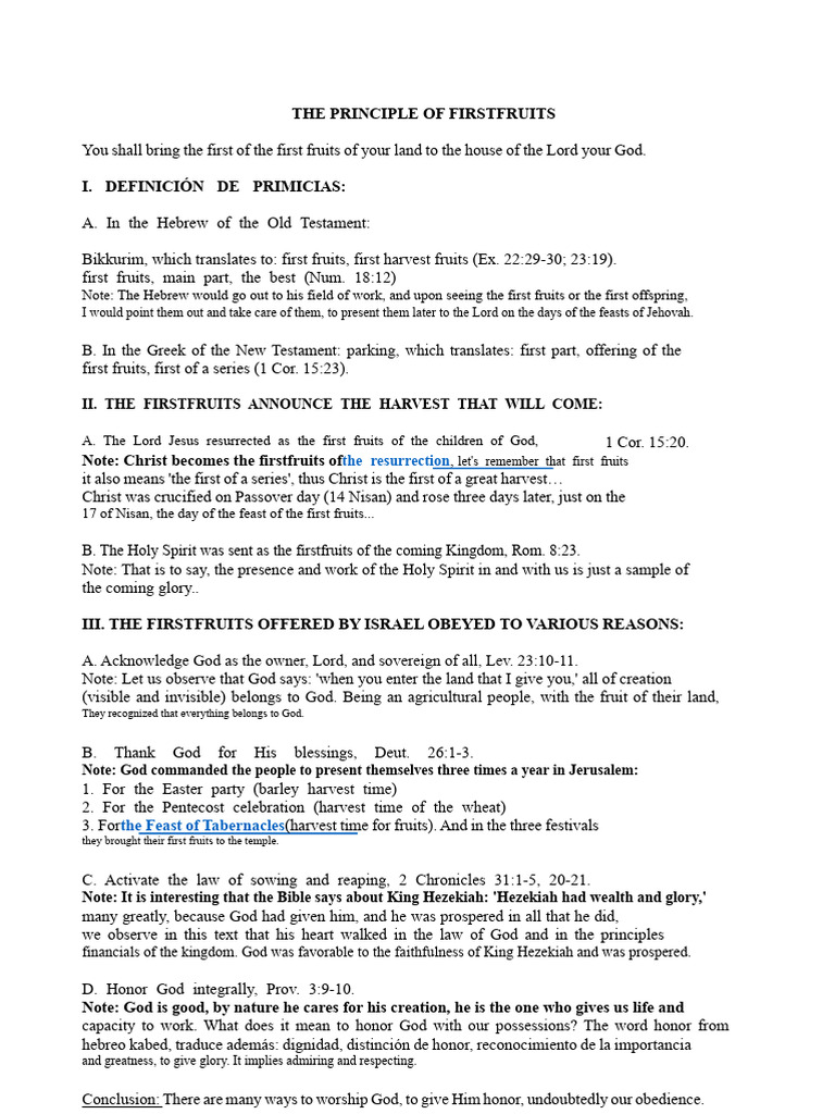 Understanding Firstfruits in Scripture | PDF | God In Christianity | Jesus
