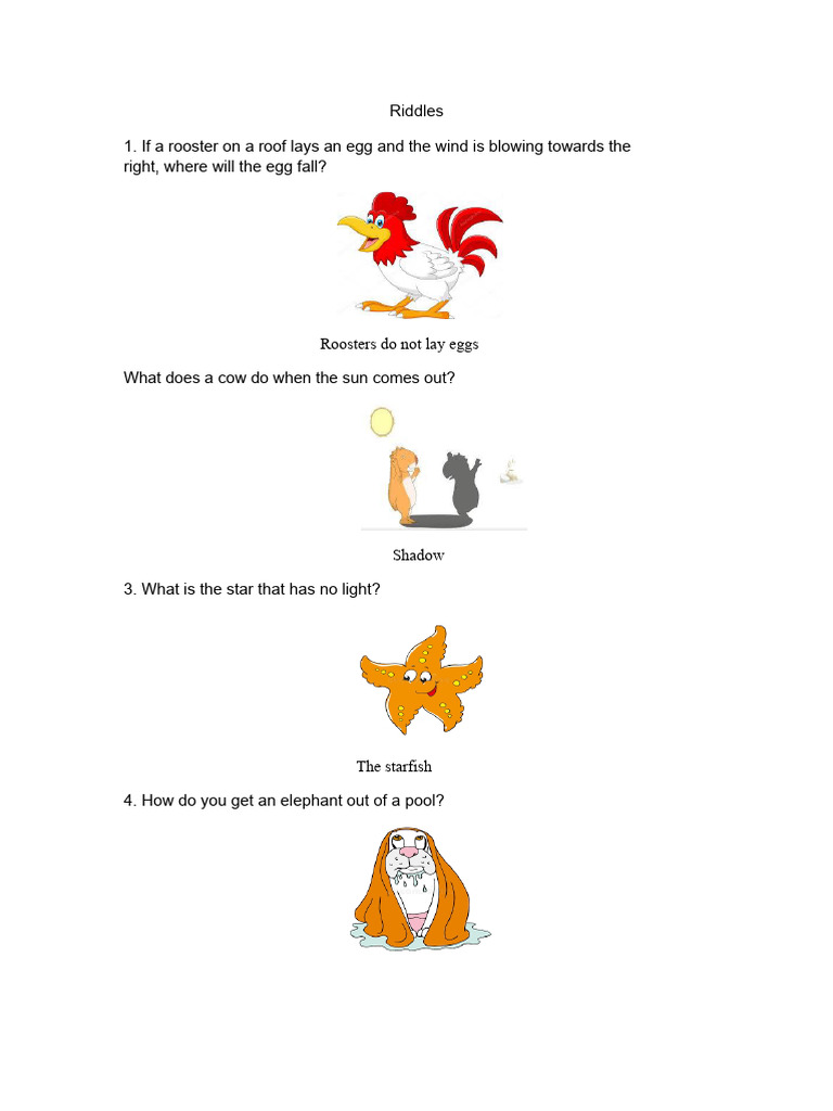 10 Riddles and More Fables Tongue Twisters | PDF | Lion | Elephant