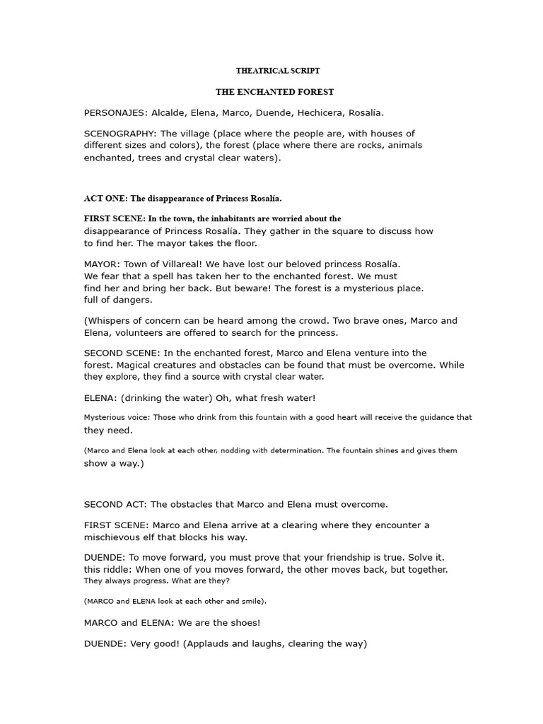 THEATER SCRIPT ENCHANTED FOREST_041042 | PDF | Folklore