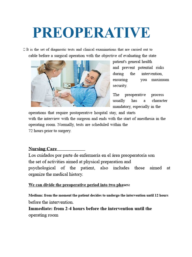 Preoperative 1 | PDF | Surgery | Physical Examination