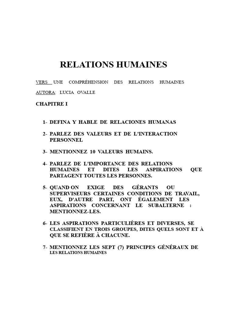 Comprendre les Relations Humaines | PDF | Motivation | Motivant