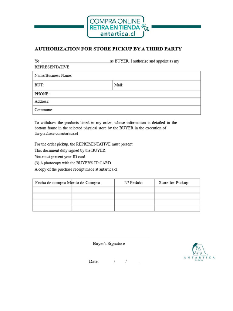 Store Withdrawal Authorization | PDF
