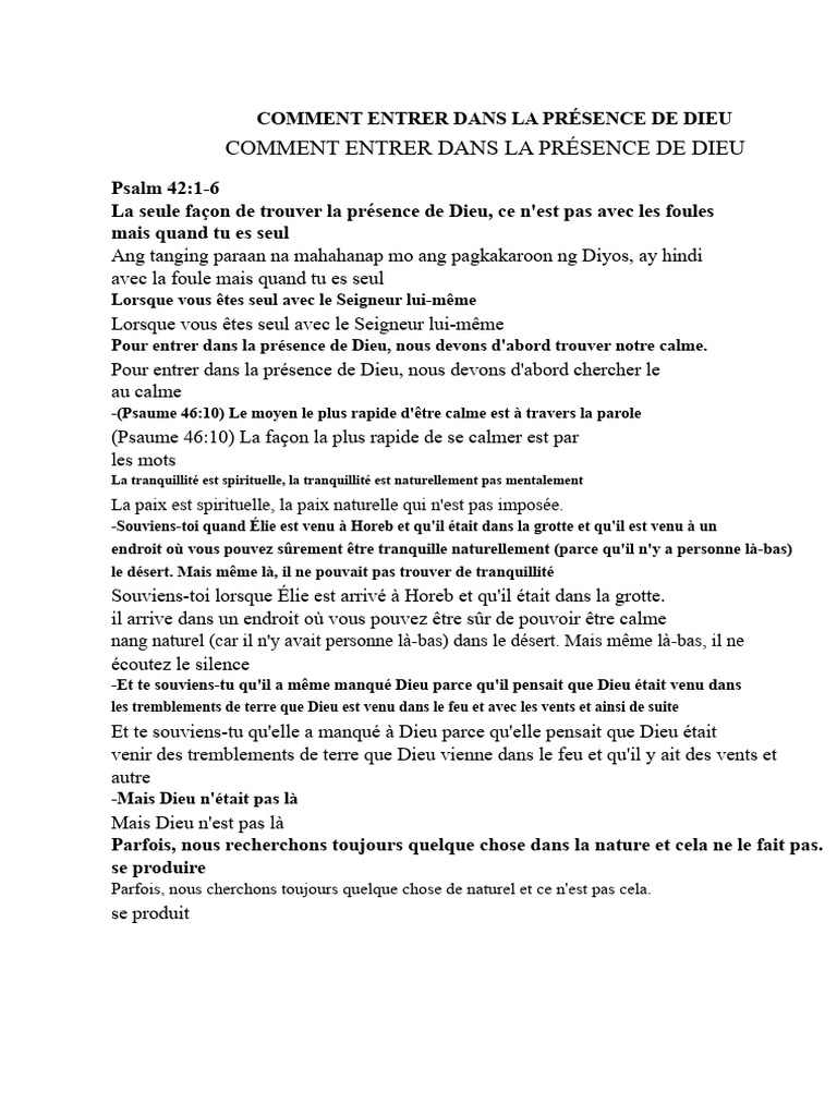 Accéder à la Présence de Dieu | PDF | Dieu | Abraham