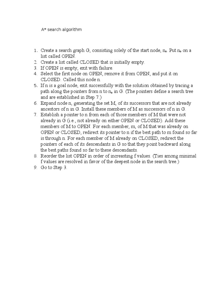 A* Search Algorithm Steps Explained | PDF | Teaching Methods & Materials
