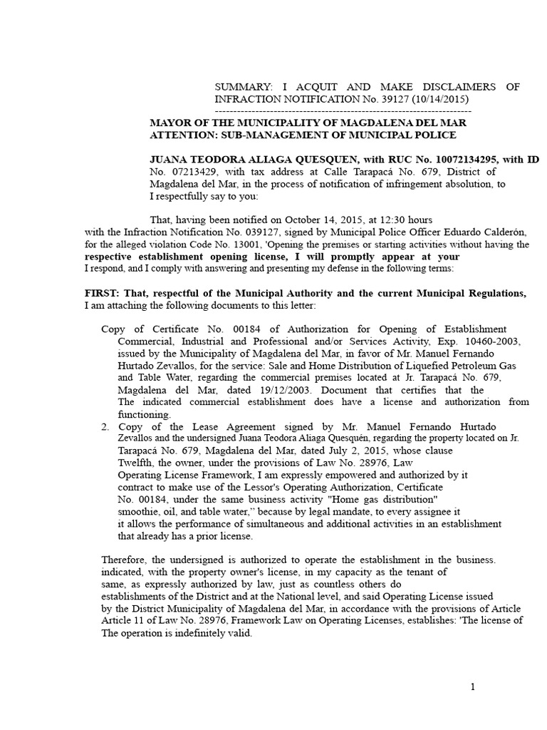 Download Lack of Operating License | PDF | Lease | Civil Law (Legal System)