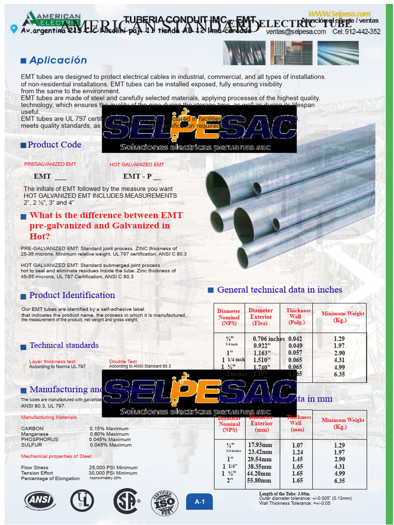 EMT and IMC Electrical Tubes Guide | PDF | Pipe (Fluid Conveyance ...